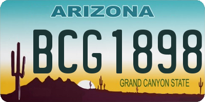 AZ license plate BCG1898