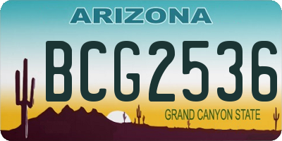 AZ license plate BCG2536