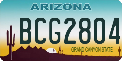 AZ license plate BCG2804