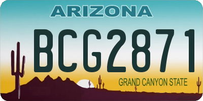 AZ license plate BCG2871