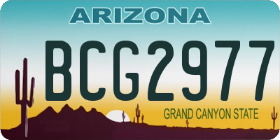 AZ license plate BCG2977