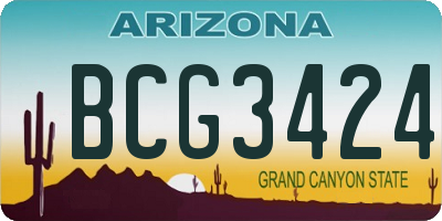 AZ license plate BCG3424