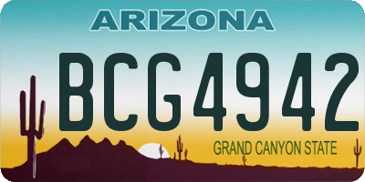 AZ license plate BCG4942