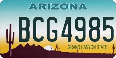 AZ license plate BCG4985