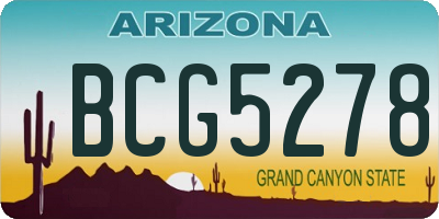 AZ license plate BCG5278