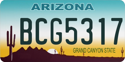 AZ license plate BCG5317