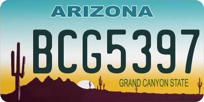 AZ license plate BCG5397