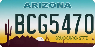 AZ license plate BCG5470