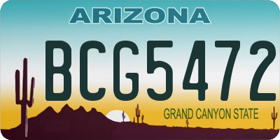 AZ license plate BCG5472