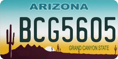 AZ license plate BCG5605