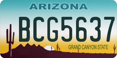 AZ license plate BCG5637