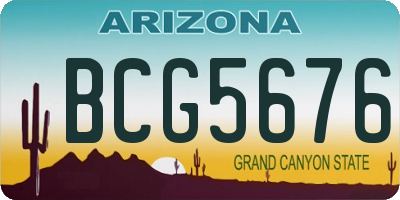 AZ license plate BCG5676