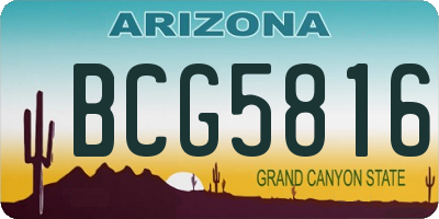 AZ license plate BCG5816