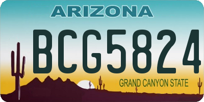 AZ license plate BCG5824