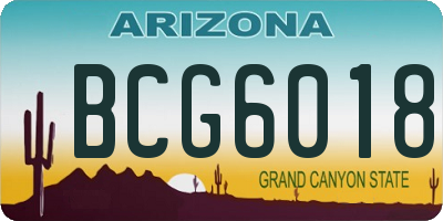 AZ license plate BCG6018