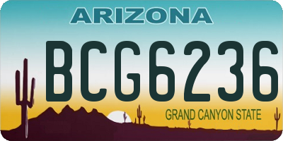 AZ license plate BCG6236