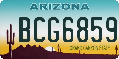 AZ license plate BCG6859