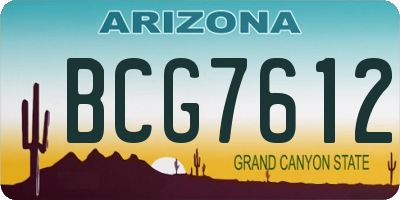 AZ license plate BCG7612