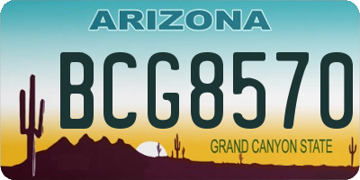 AZ license plate BCG8570