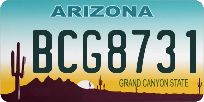 AZ license plate BCG8731