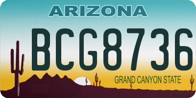 AZ license plate BCG8736