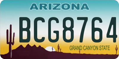 AZ license plate BCG8764