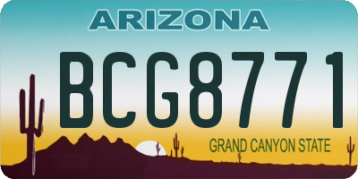 AZ license plate BCG8771