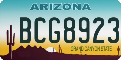 AZ license plate BCG8923