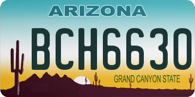 AZ license plate BCH6630