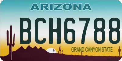 AZ license plate BCH6788