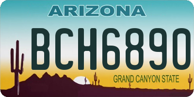 AZ license plate BCH6890