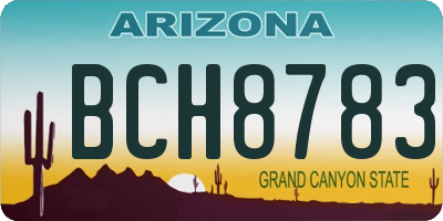 AZ license plate BCH8783