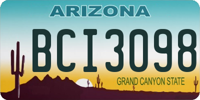 AZ license plate BCI3098