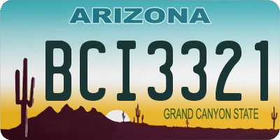 AZ license plate BCI3321