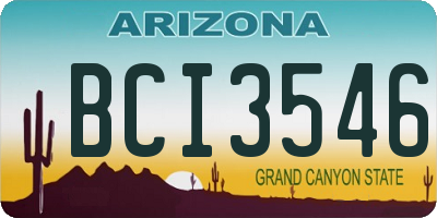 AZ license plate BCI3546