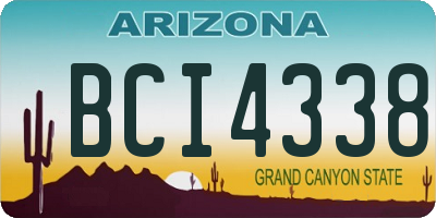 AZ license plate BCI4338