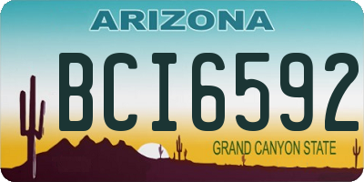 AZ license plate BCI6592