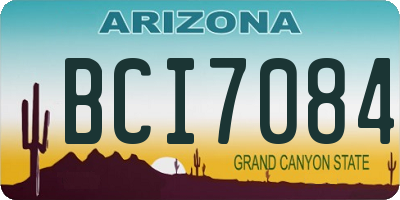AZ license plate BCI7084