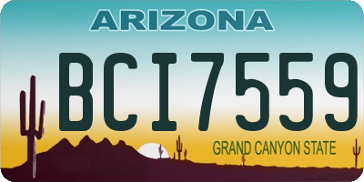 AZ license plate BCI7559