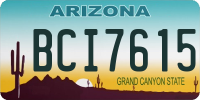 AZ license plate BCI7615