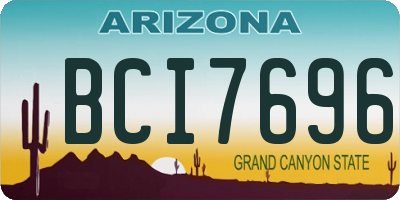 AZ license plate BCI7696