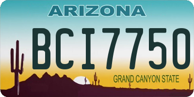 AZ license plate BCI7750