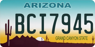 AZ license plate BCI7945