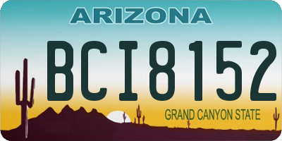 AZ license plate BCI8152
