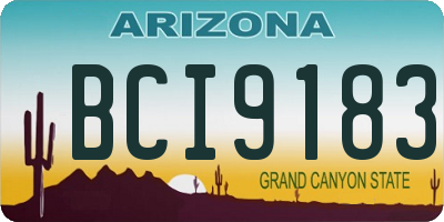 AZ license plate BCI9183