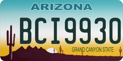 AZ license plate BCI9930