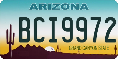 AZ license plate BCI9972