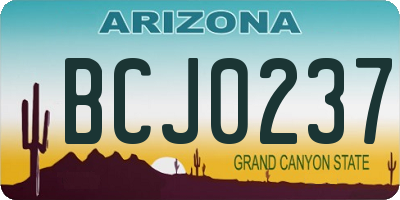 AZ license plate BCJ0237