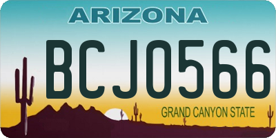 AZ license plate BCJ0566