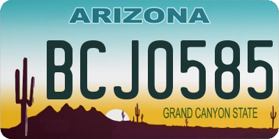 AZ license plate BCJ0585